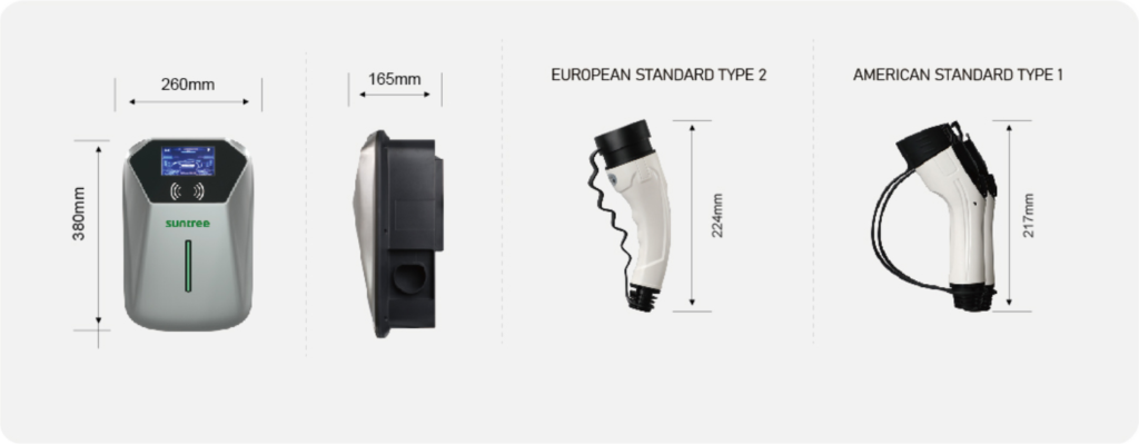 Suntree EV Charger SWG5E EU type (7kw 32A, 11kw 16A) Suntree EV Charger Pedestal