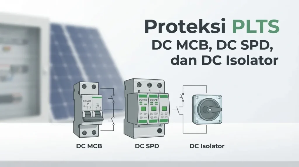 Proteksi PLTS dengan DC MCB DC SPD dan DC Isolator