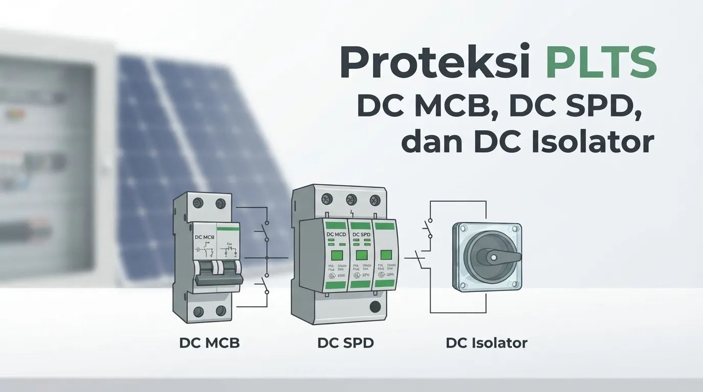Proteksi PLTS dengan DC MCB DC SPD dan DC Isolator